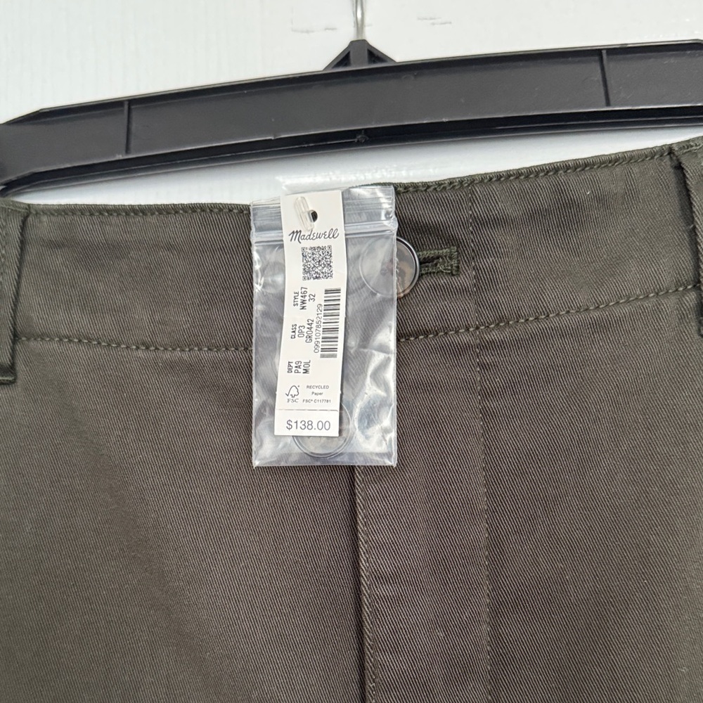 Madewell Women’s Dark Green Chinos Size 32 NWT - Picture 4 of 7